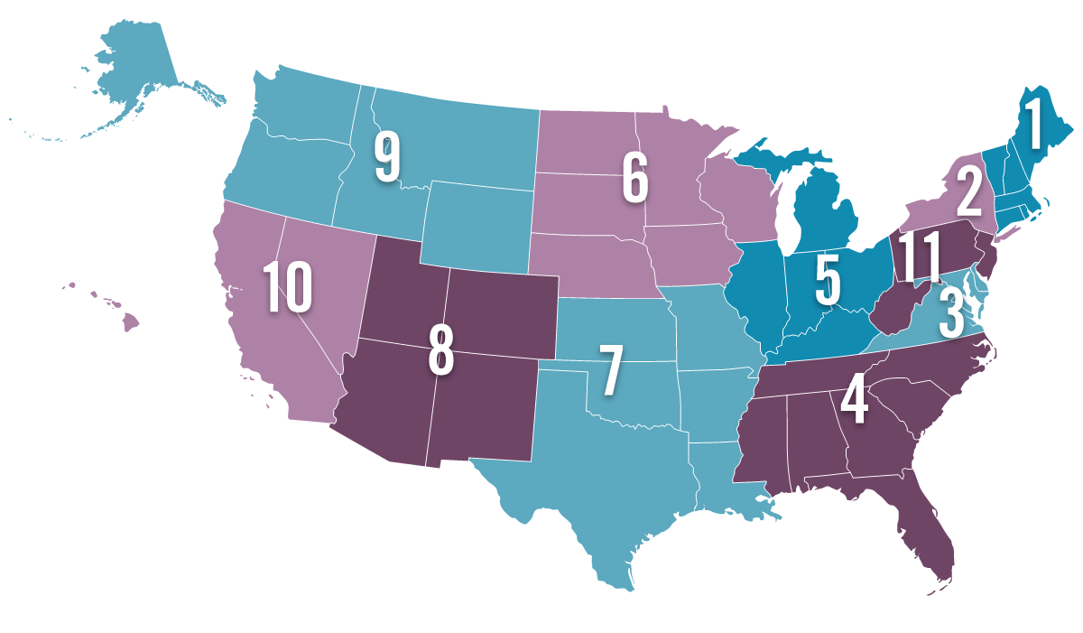 United States Western Regions Map